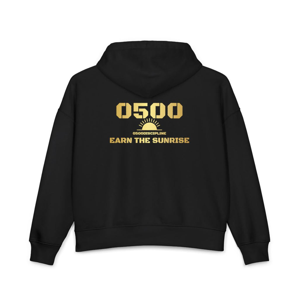 0500DISCIPLINE™ Women's Earn the Sunrise Hoodie — Gold Logo