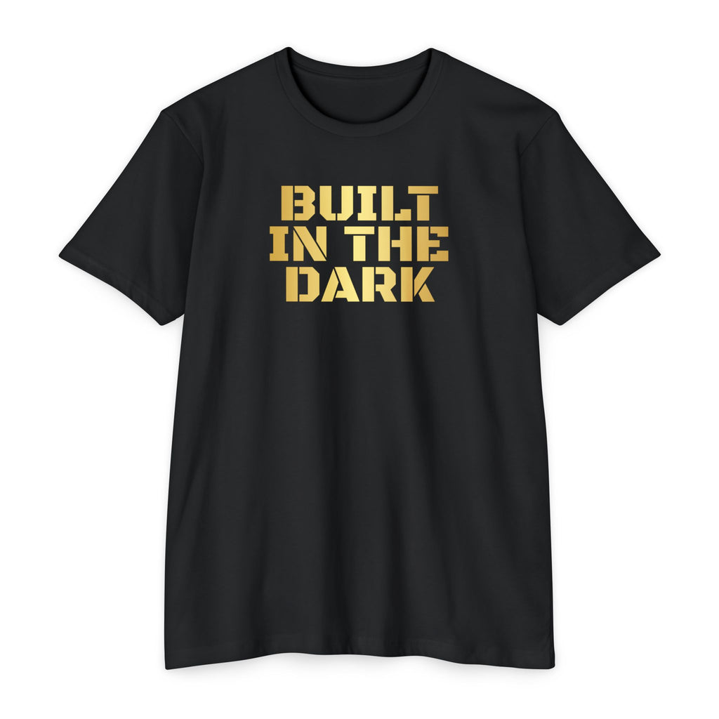 0500DISCIPLINE™ Built in the Dark Tee — Gold Stencil