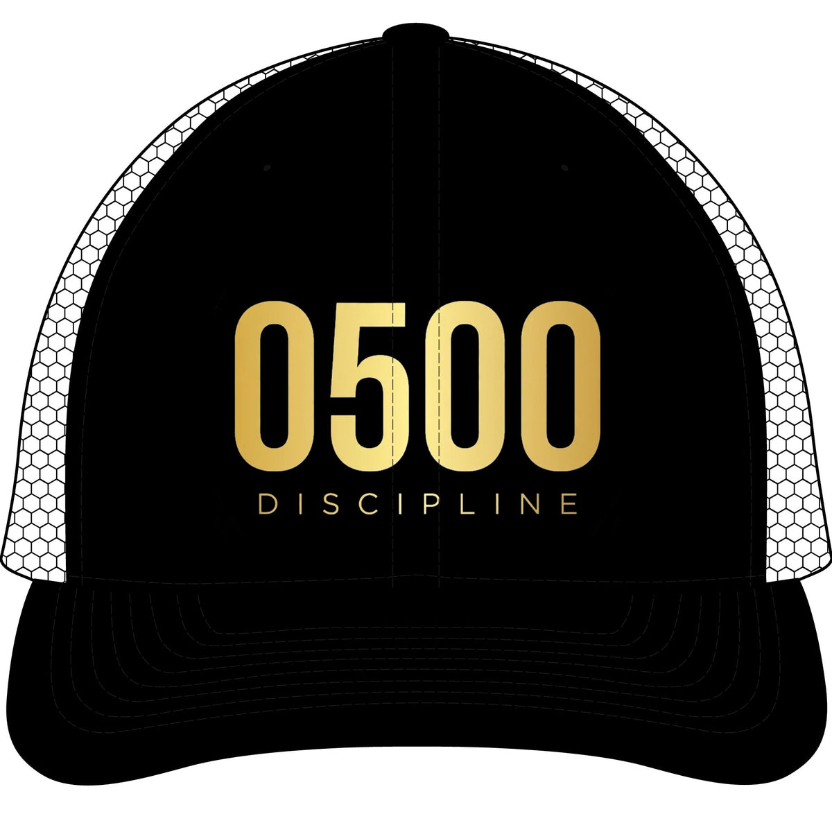 0500DISCIPLINE™ Richardson 112 Trucker Hat — Gold Logo