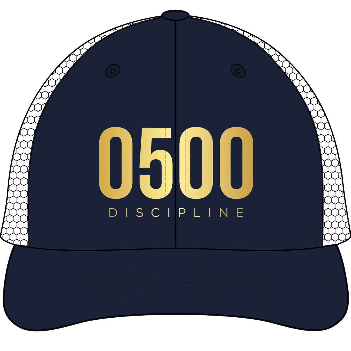 0500DISCIPLINE™ Richardson 112 Trucker Hat — Gold Logo
