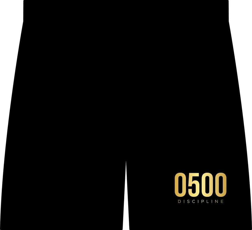 0500DISCIPLINE™ Men's Pique Gym Shorts — Gold Logo
