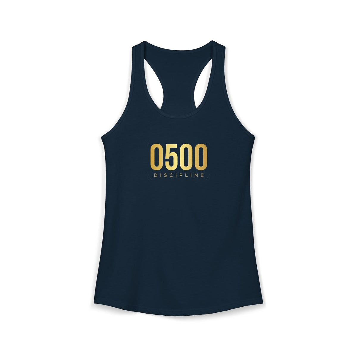 0500DISCIPLINE™ Women's Racerback Tank — Gold Logo