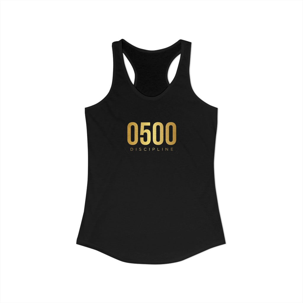 0500DISCIPLINE™ Women's Racerback Tank — Gold Logo