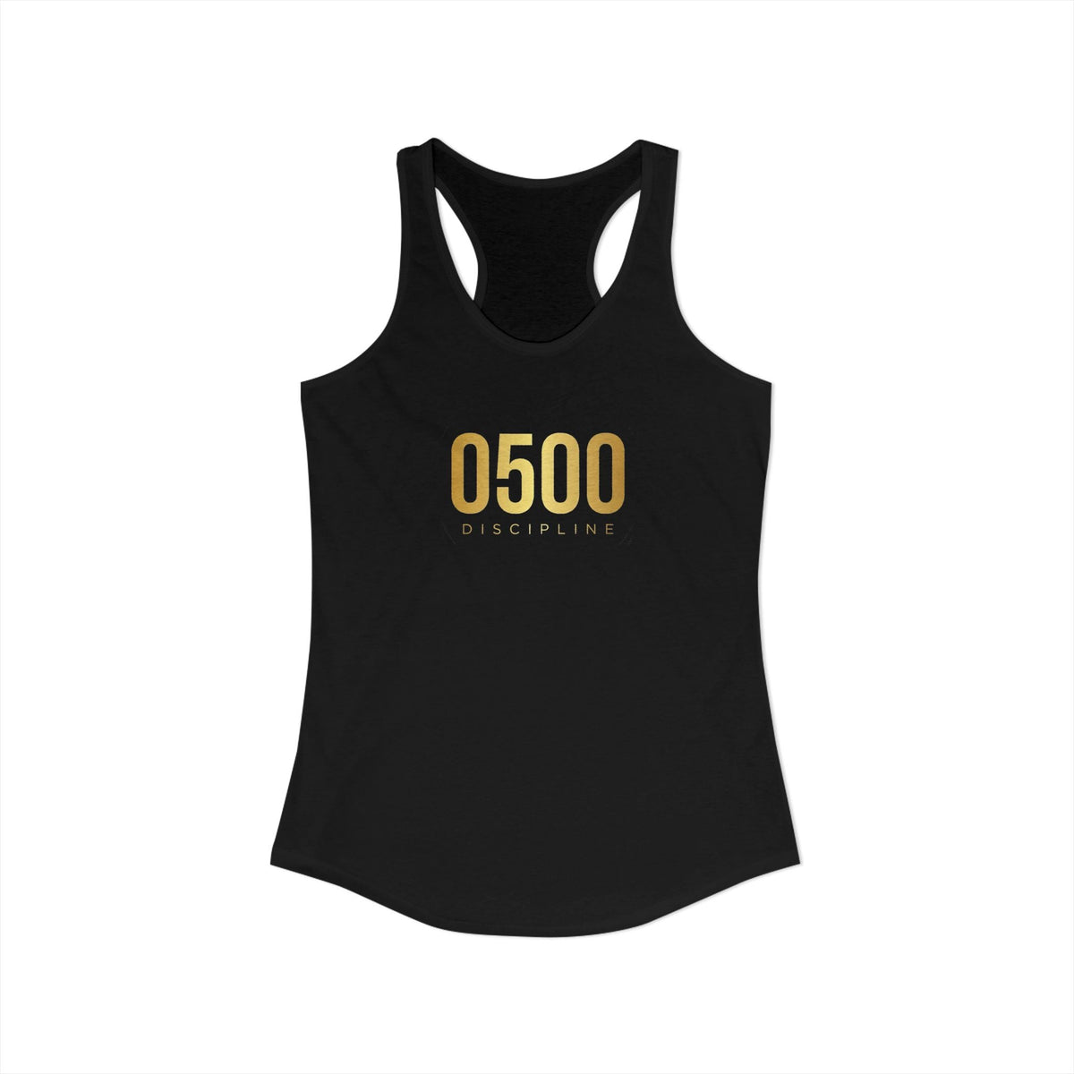 0500DISCIPLINE™ Women's Racerback Tank — Gold Logo