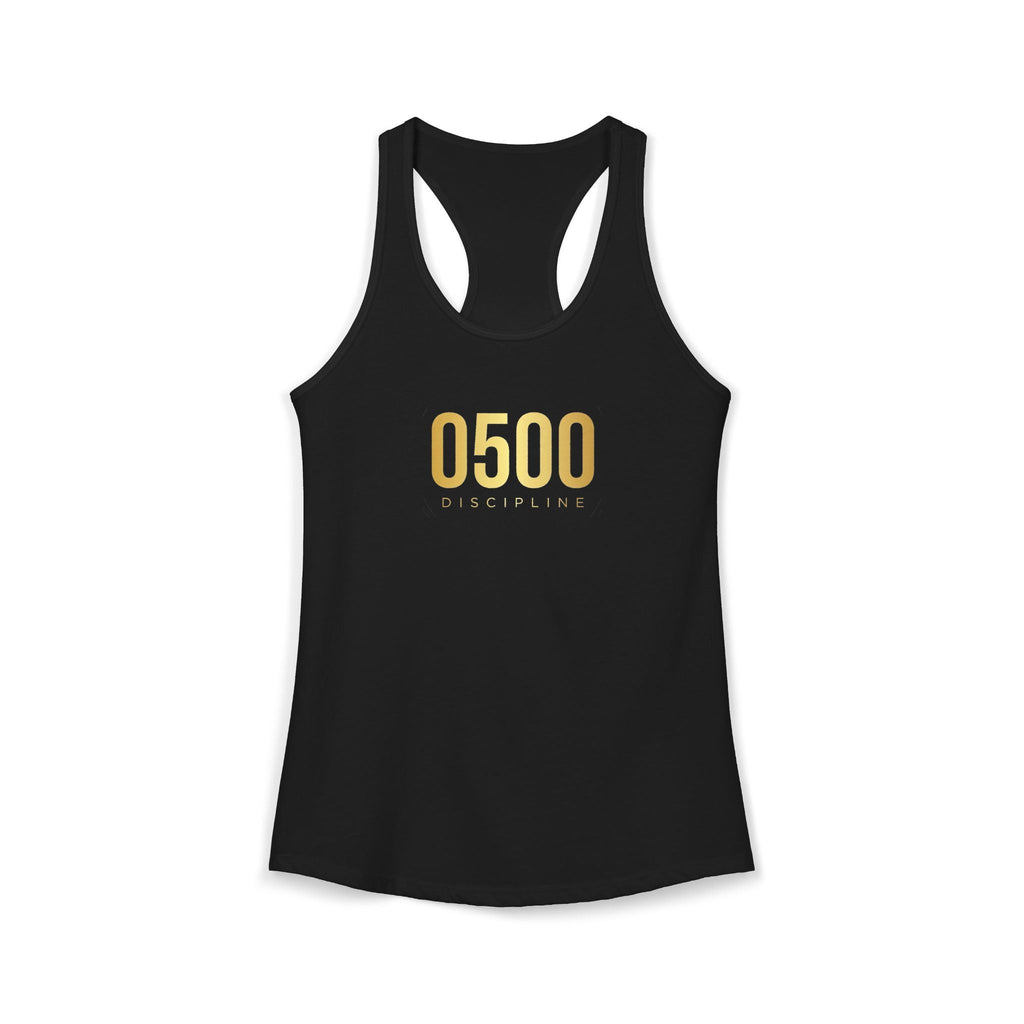 0500DISCIPLINE™ Women's Racerback Tank — Gold Logo