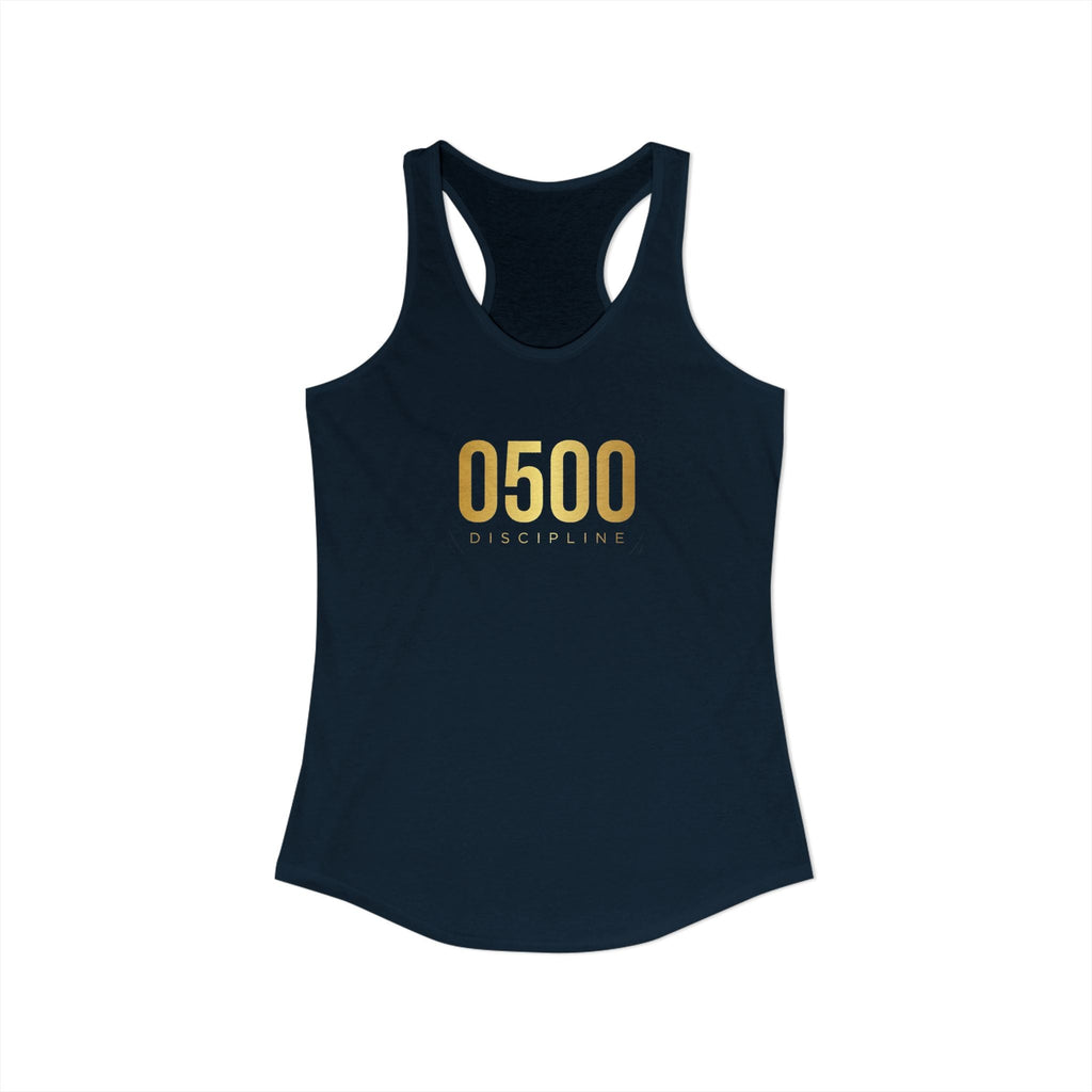 0500DISCIPLINE™ Women's Racerback Tank — Gold Logo