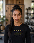 0500DISCIPLINE™ Women's Long Sleeve Tee — Gold Logo