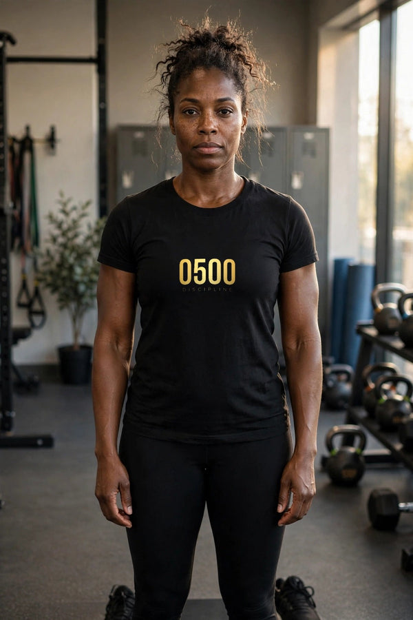 0500DISCIPLINE™ Women's Tee — Gold Logo