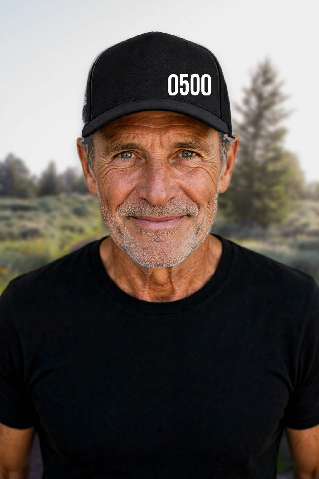 0500DISCIPLINE — Original 112 Trucker Hat in Black, model mockup (2026-10-22)