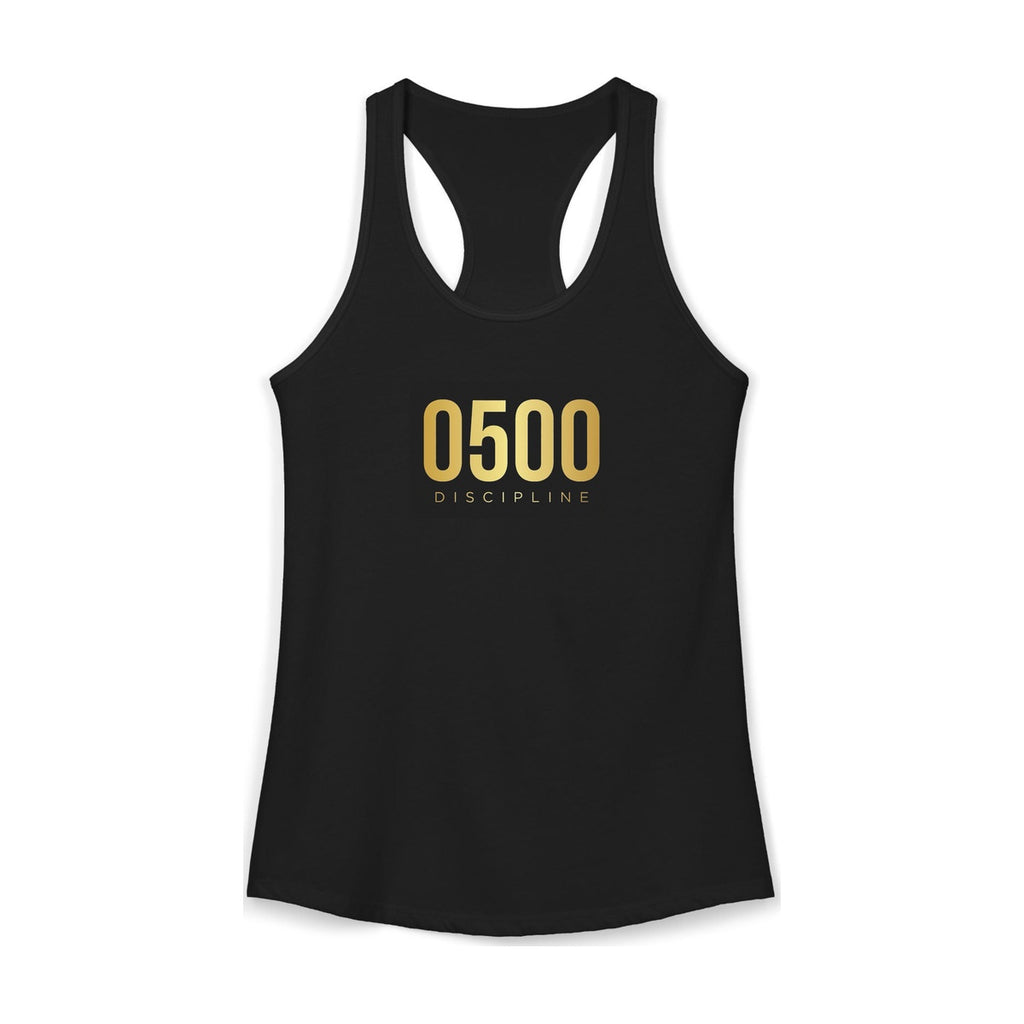 Women's Racerback Tank — production flat, front (as shipped)