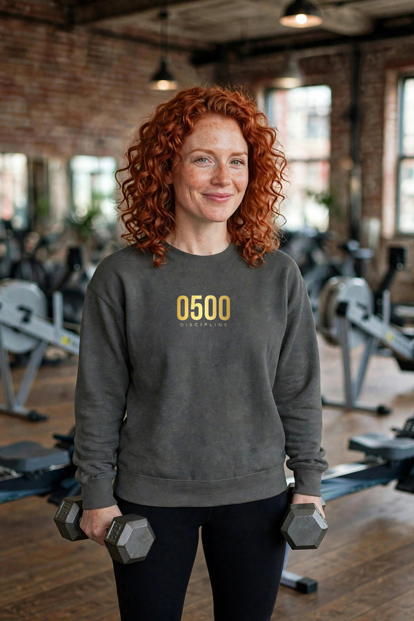 0500DISCIPLINE™ Women's Crewneck Sweatshirt — Gold Logo